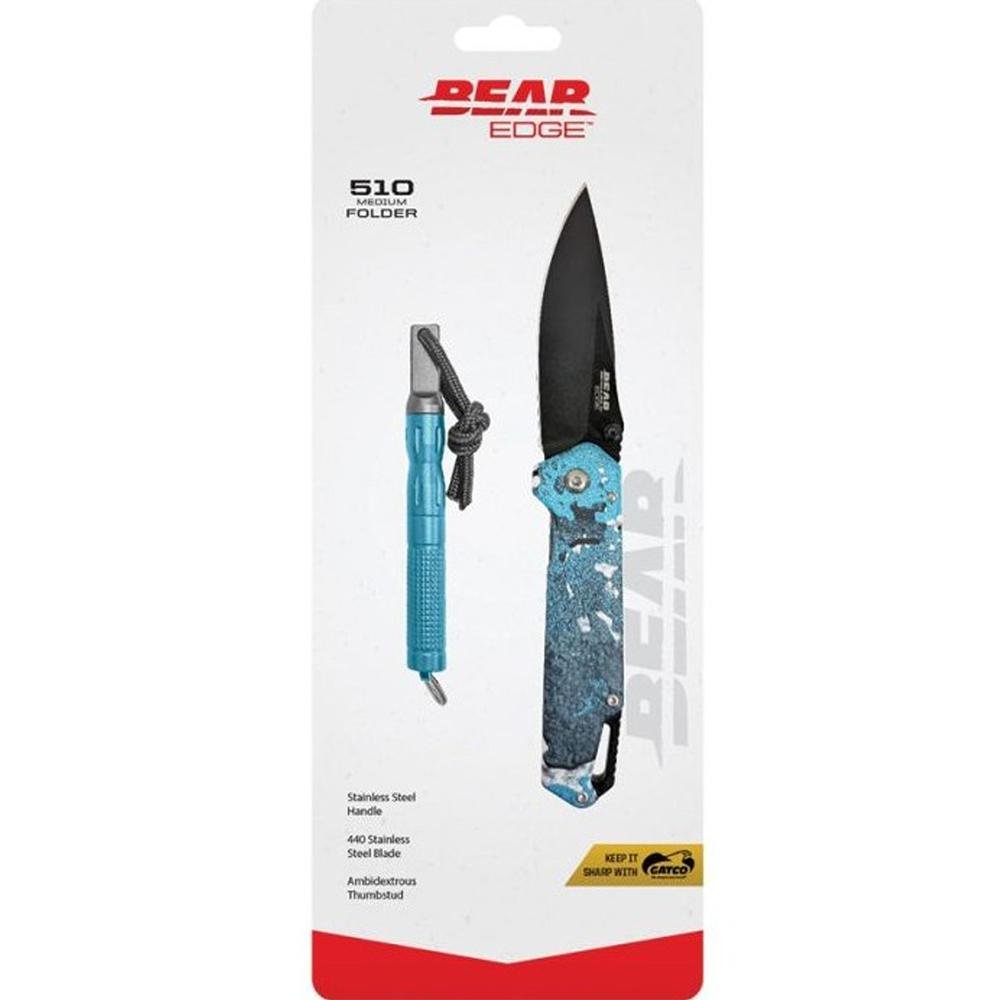 Bear & Son Edge Folding Knife 3 Drop Point Blade Truetimber Rift - Bear Archery