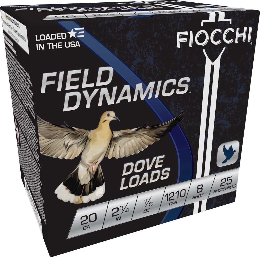 Fiocchi 20GT8 Field Dynamics Dove & Quail 20ga 2.75" 7/8oz #8 25rds - Fiocchi - 20 Gauge