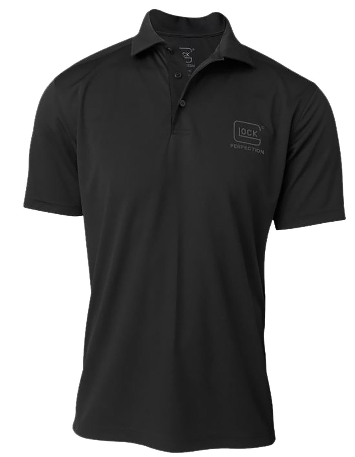 Glock AP96215 Perfection Polo Black 2XL Polyester Mesh Short Sleeve