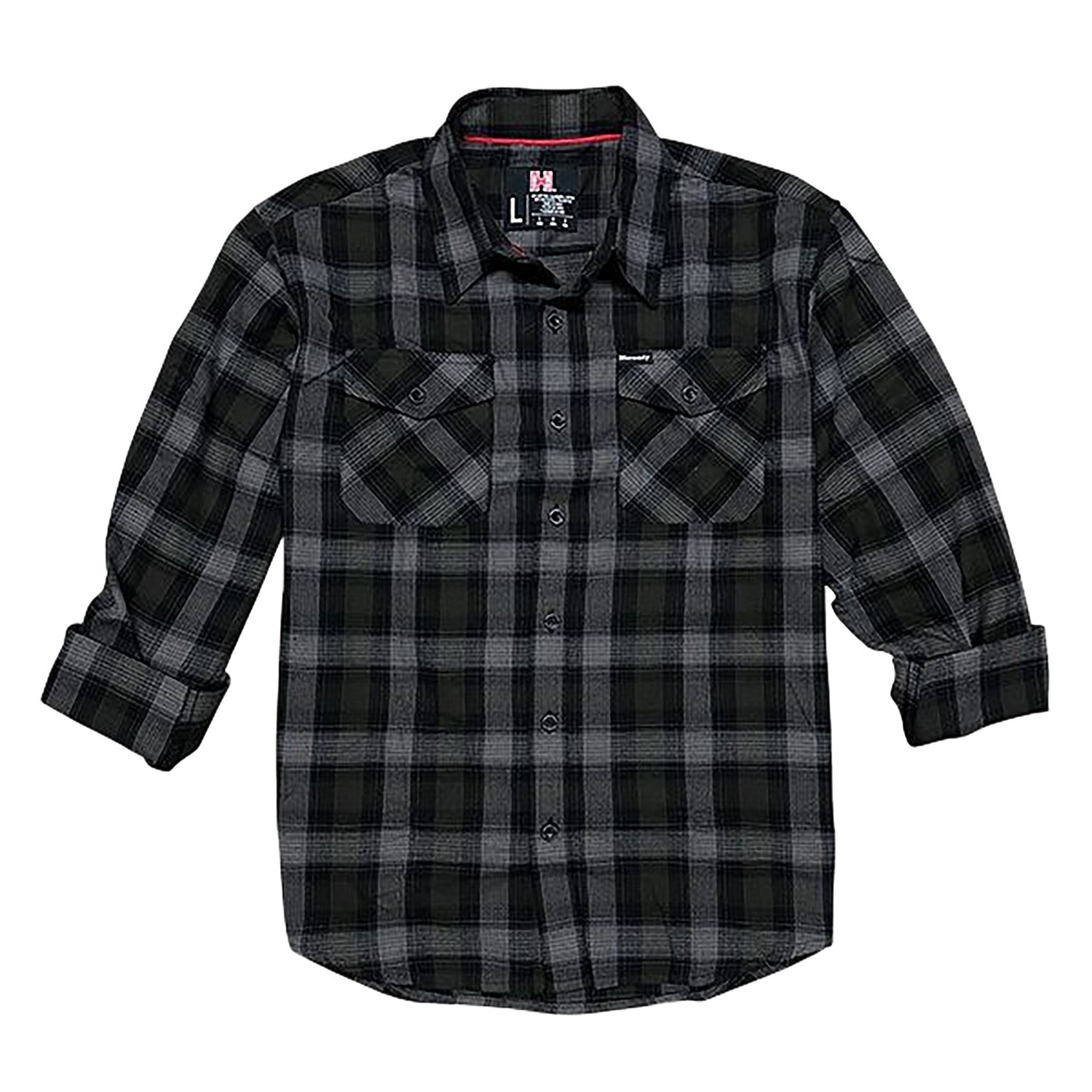 Hornady 32213 Flannel Shirt Large Olive/Black/Gray Cotton/Polyester