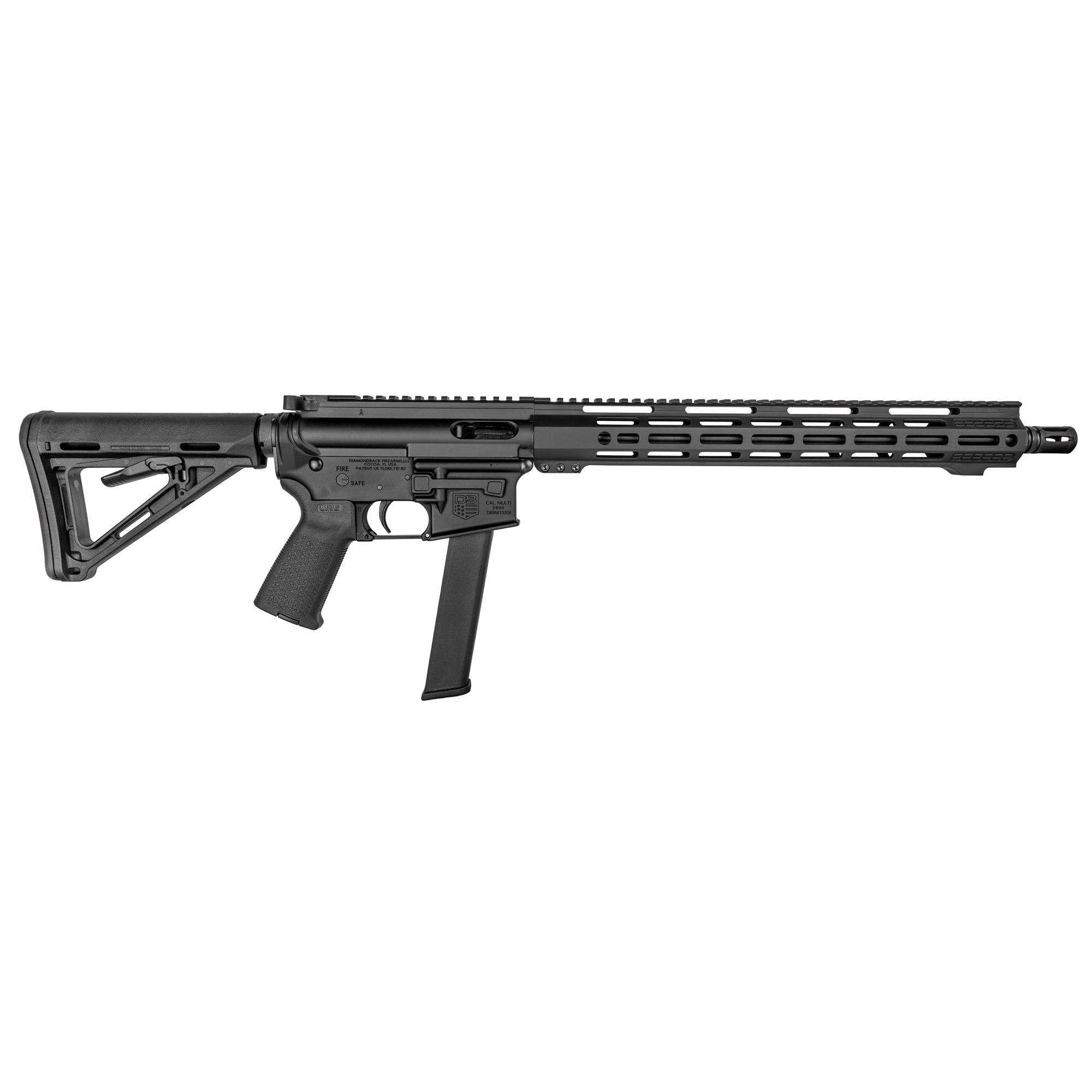 Diamondback DB1418P001 DB15 9mm Luger 32+1 16" Black Carbon Lower...