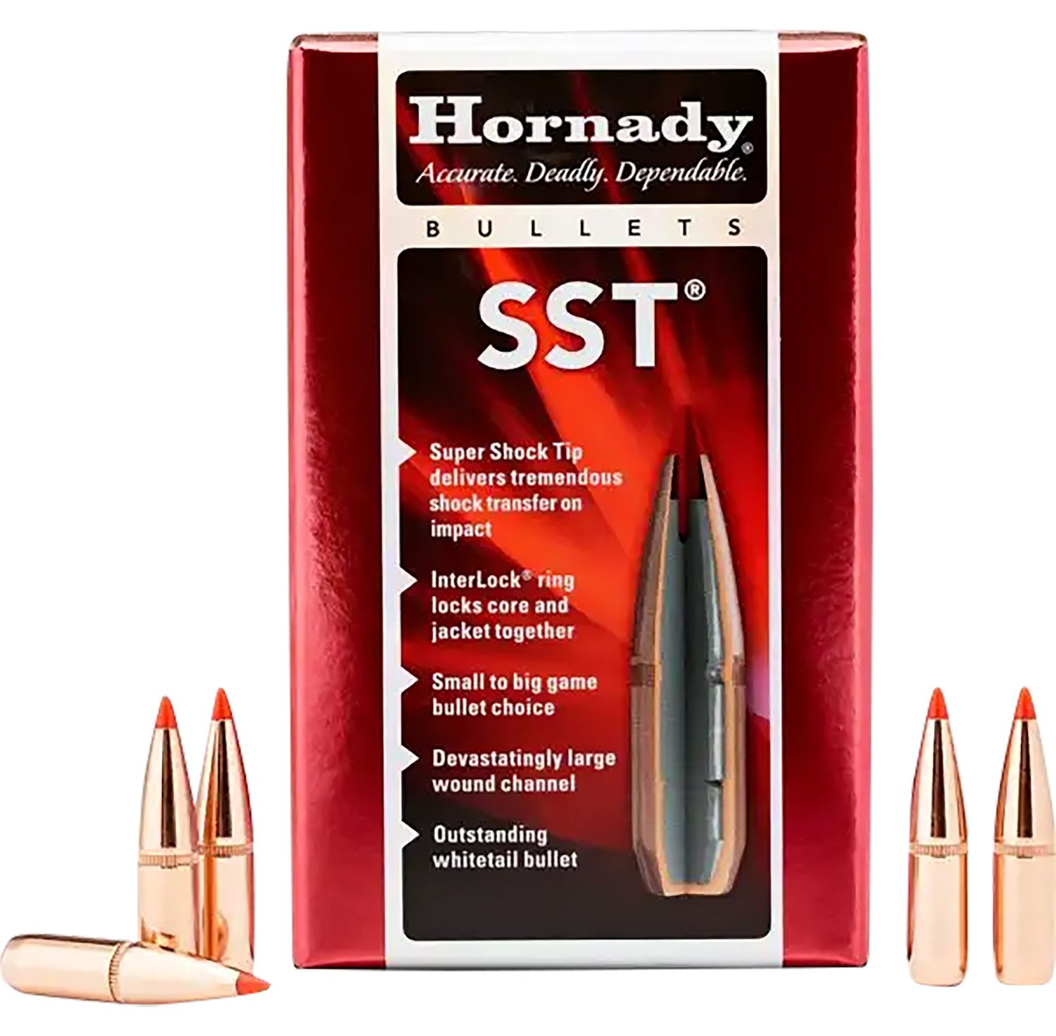 Hornady 25522 25 Caliber .257 117 Grain SST 100 Rounds Box - Horn Hunter - 25 Caliber