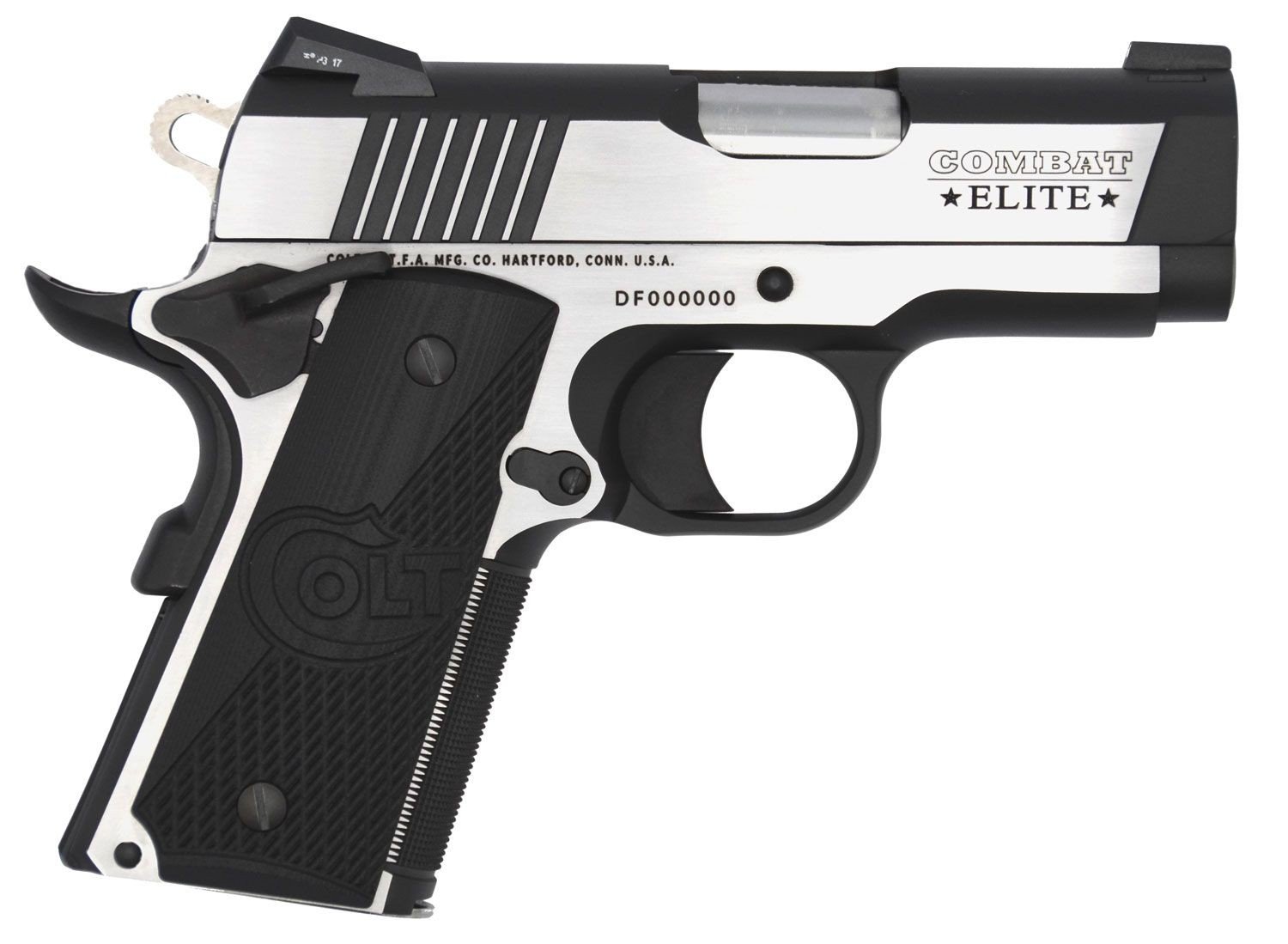 Colt O7082CE 1911 Combat Elite Defender 9mm 3" 8+1 Two-Tone Elite Finish Stainless Steel Frame & Slide, Night Sights