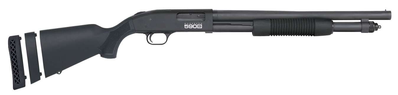 Mossberg 590S Pump-Action 12 Gauge 18.5 Matte Blue Adjustable Stock - Mossberg - 12 Gauge