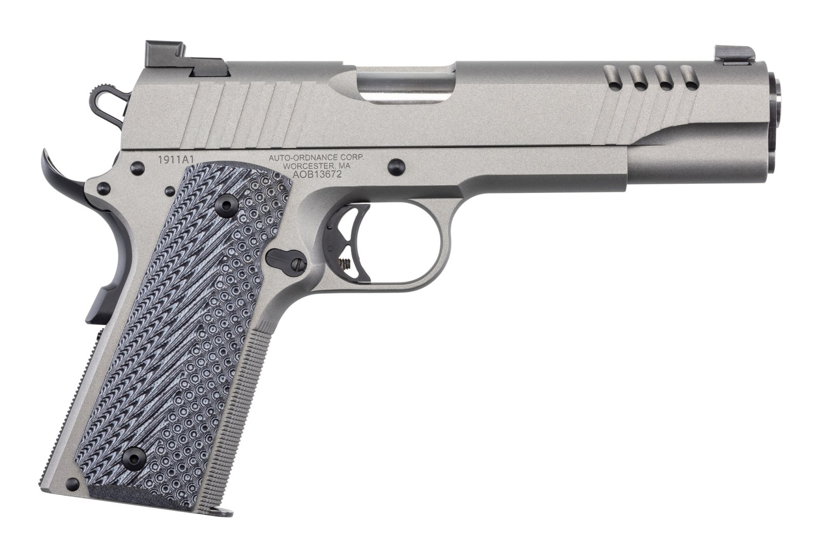 AUTO ORDNANCE 1911TCA STAINLESS CLEAR WITH NS PACKED SOLD AS USED 1911TCAC6NUSED