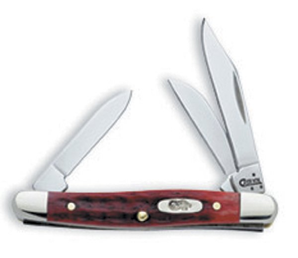 Case Cutlery Peanut 2BLD Red Bone Folding Knife 2 7/8" 00781 - Case Cutlery - CLIP POINT/PEN