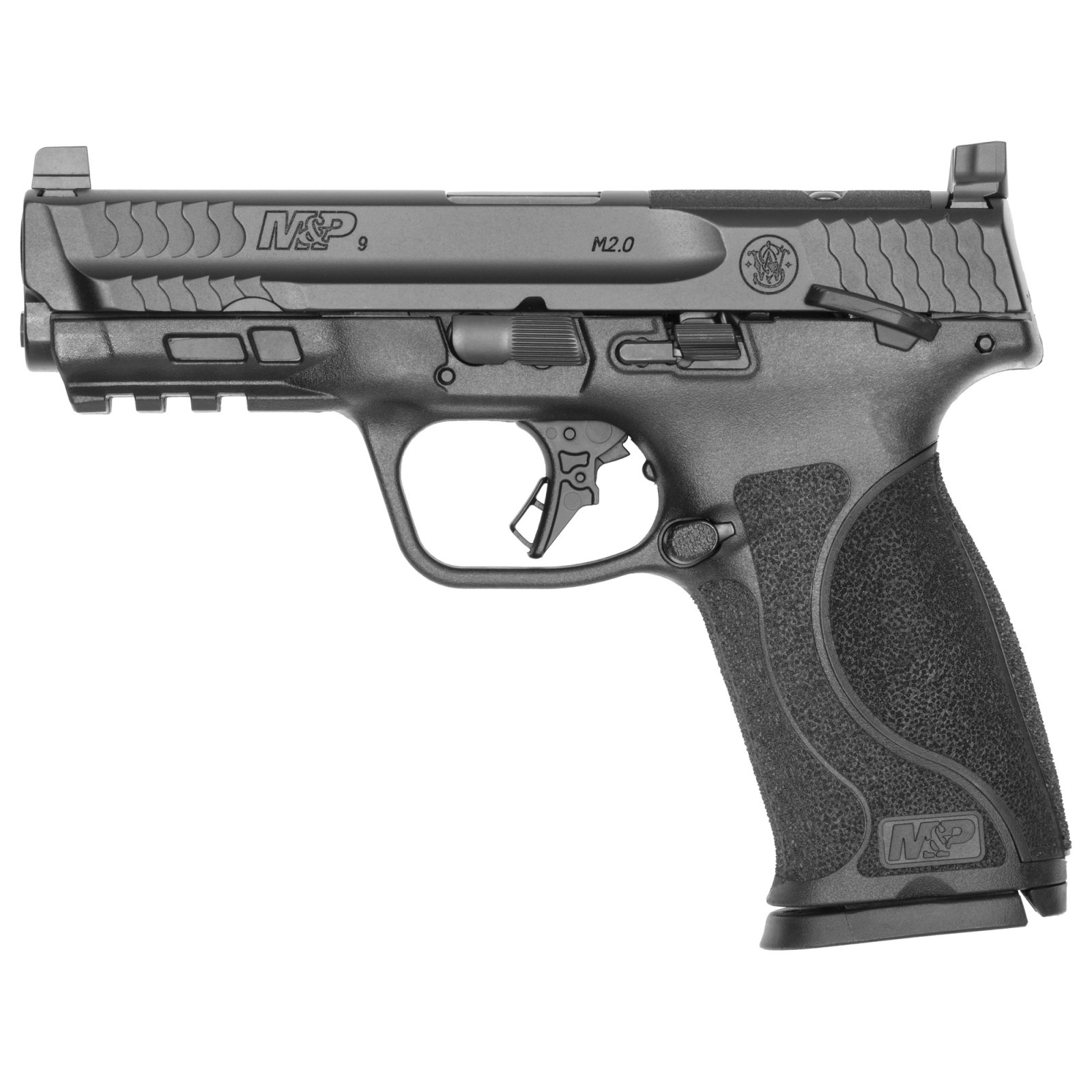 S&W M&P9 M2.0 Optic Ready Handgun 9mm Luger 10rd Magazines(2) 4.25 Barrel Thumb Safety Load  Indicator CA Compliant - Smith & Wesson - 9mm