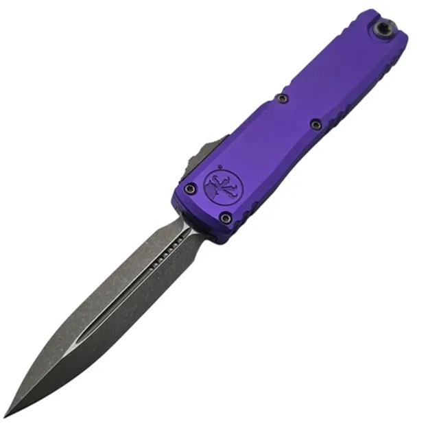 Microtech Ultratech G4 3.55 In D/E Apocalyptic Purple Aluminum Handle