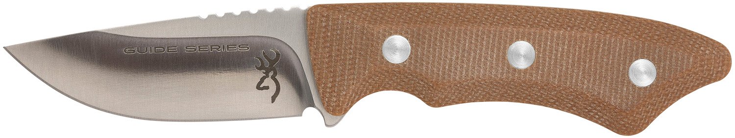 Browning 3220498B Guide Series Small 3" Fixed Drop Point Plain Brown...