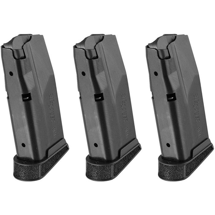 Buy Sig SAUER, INC. P365 MAG W/FINGER EXTENSION 9MM LUGER 10RD BLACK 3/PACK online