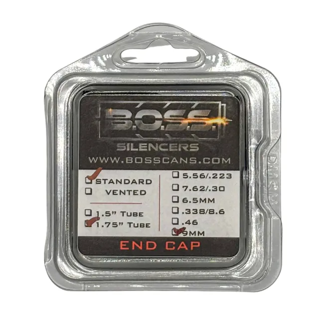 Buy BOSS 9mm End Cap for 1.75in BOSS Silencer Models Stainless Black online