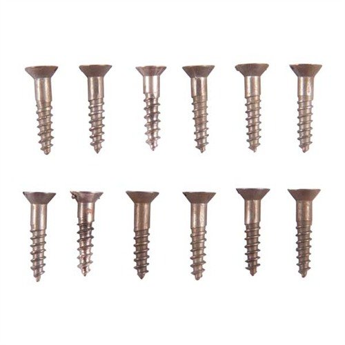 Brownells 3X1/2" STEEL FLAT HEAD WOOD SCREWS BLUED 12 PACK