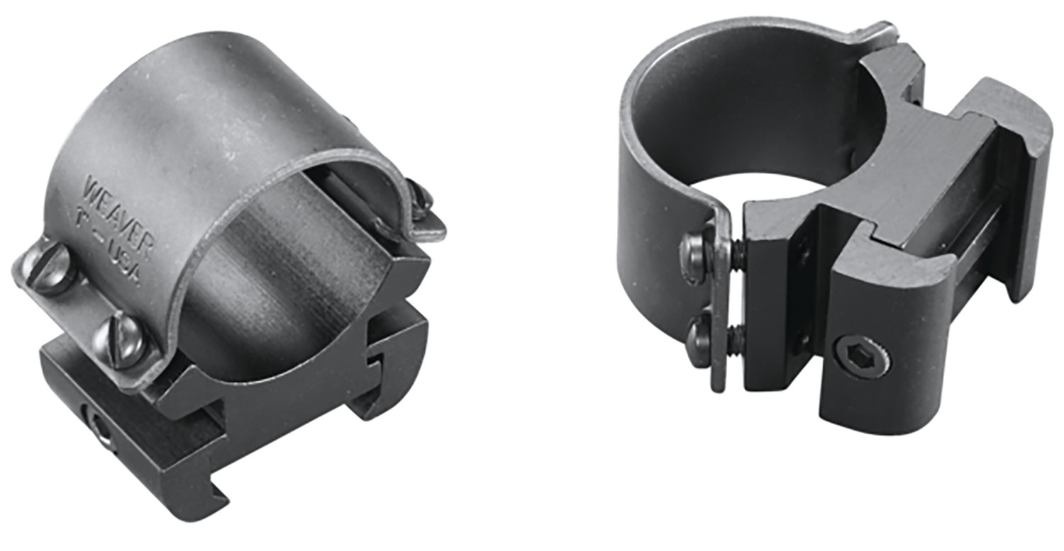 Weaver 49144 Windage Adjustable Rings 1 in Matte Black Aluminum High - Weaver - 1"