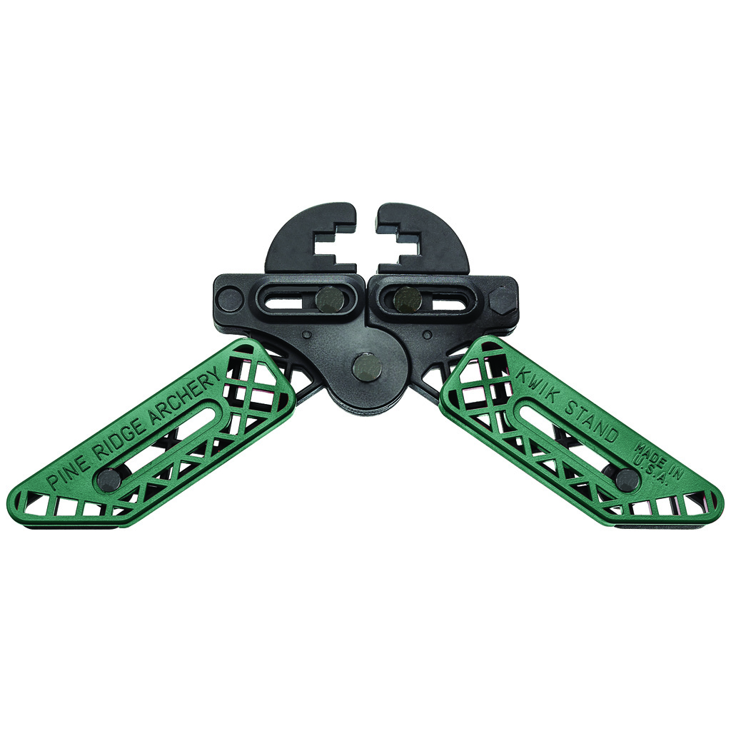 Pine Ridge Kwik Stand Bow Support - Forest Green/Black - Model 2559-FG - Adjustable Jaws and Legs - Ideal for Tournament Archers and Ground Blind Hunters