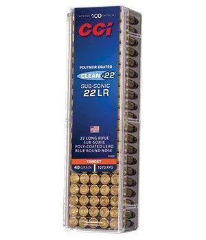 Buy CCI 22 Long Rifle 40 Grain Lead Round Nose Polymer Coated 100 Rounds online