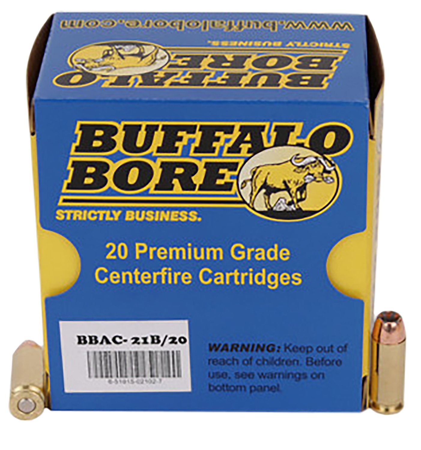 Buffalo Bore 21B20 10mm Auto 180gr JHP Ammo 20 Rounds - BBA