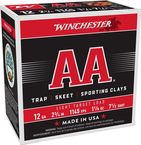 Winchester AA 12GA 1-1/8OX 7.5 1145FPS Shotgun Ammo