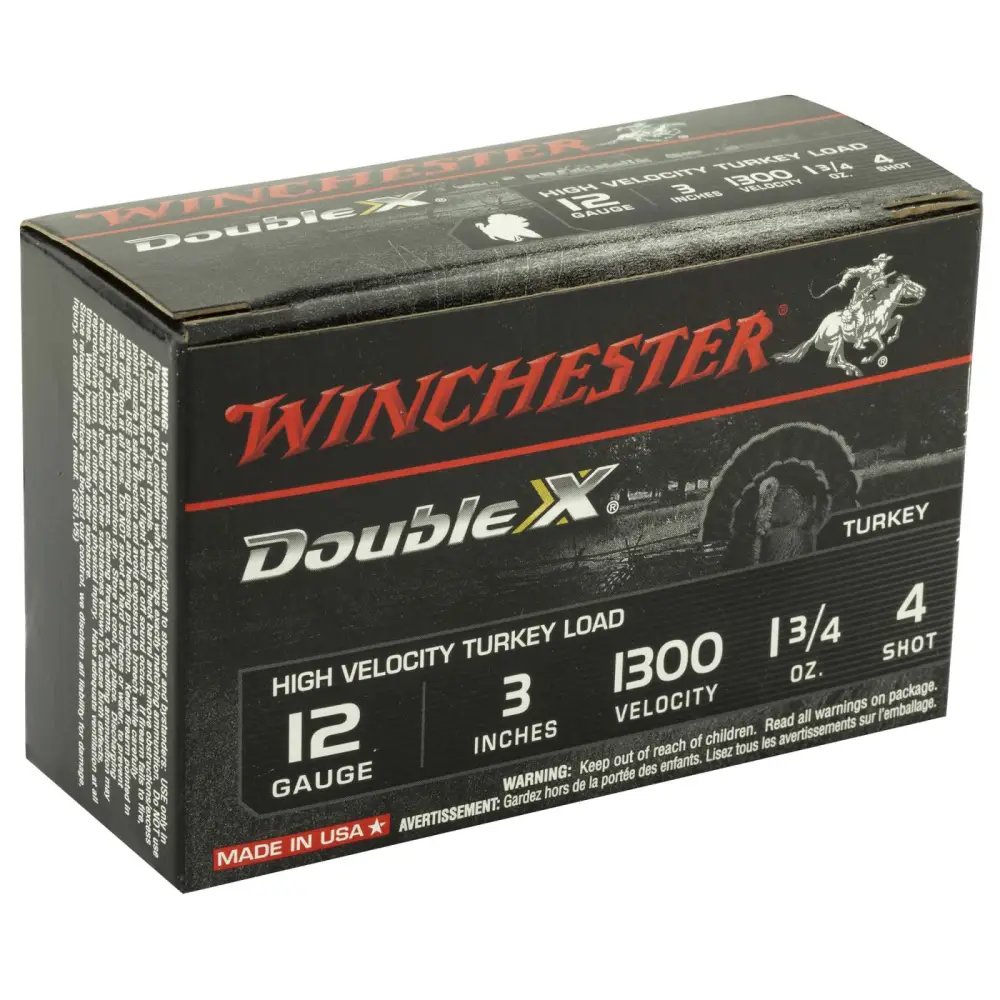 Winchester Ammo STH1234 Double X High Velocity Turkey 12 Gauge 3" 1 3/4 oz 1300 fps 4 Shot 10 Bx/10 Cs - Winchester - LEAD