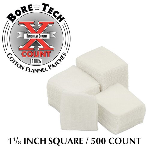 Bore Tech PATCH 1 1/8IN SQUARE 500/BAG - Bore Tech - .22 CF