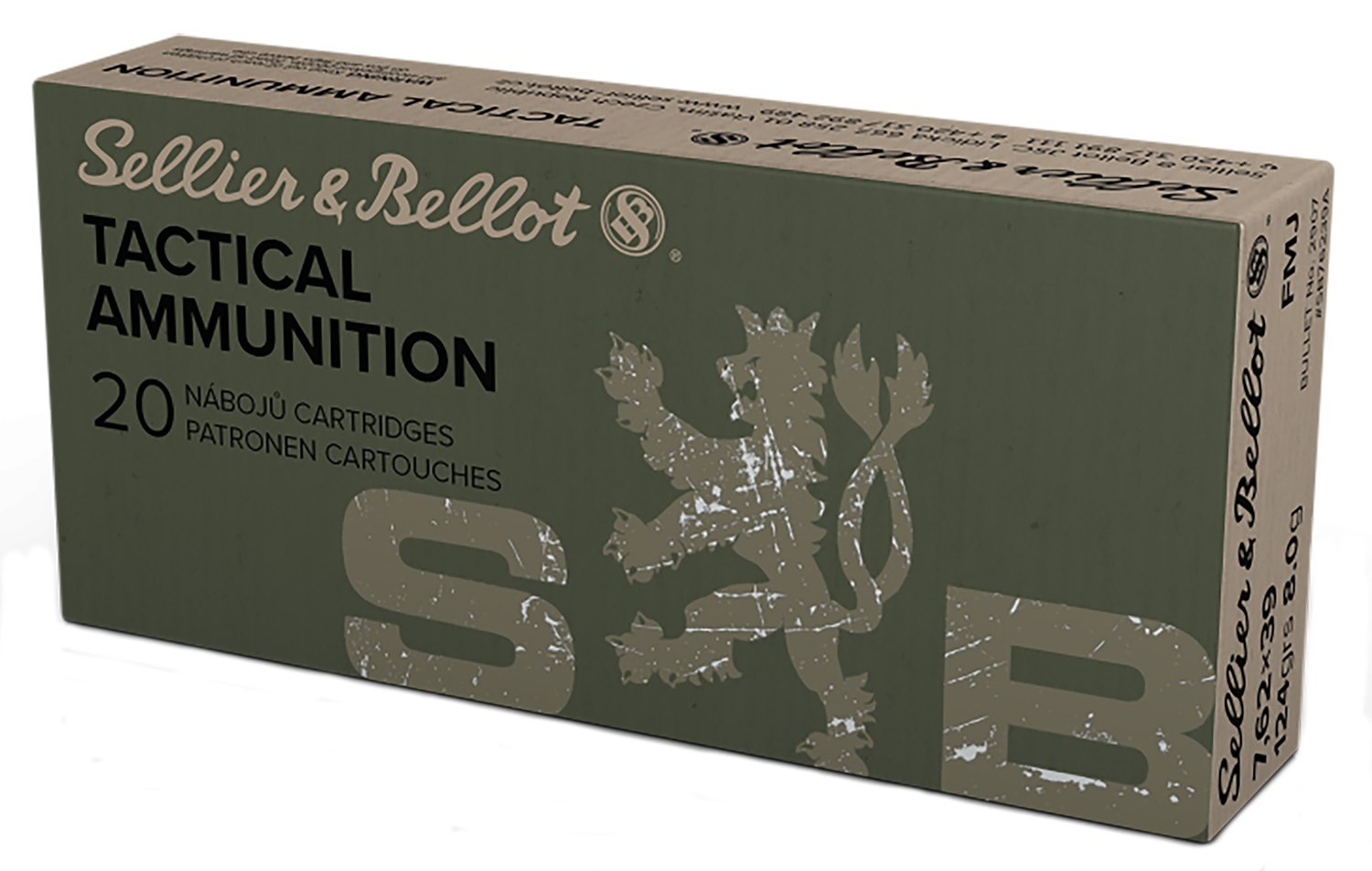 Sellier & Bellot SB76239A 7.62x39mm 123gr FMJ Ammo 20 Rounds