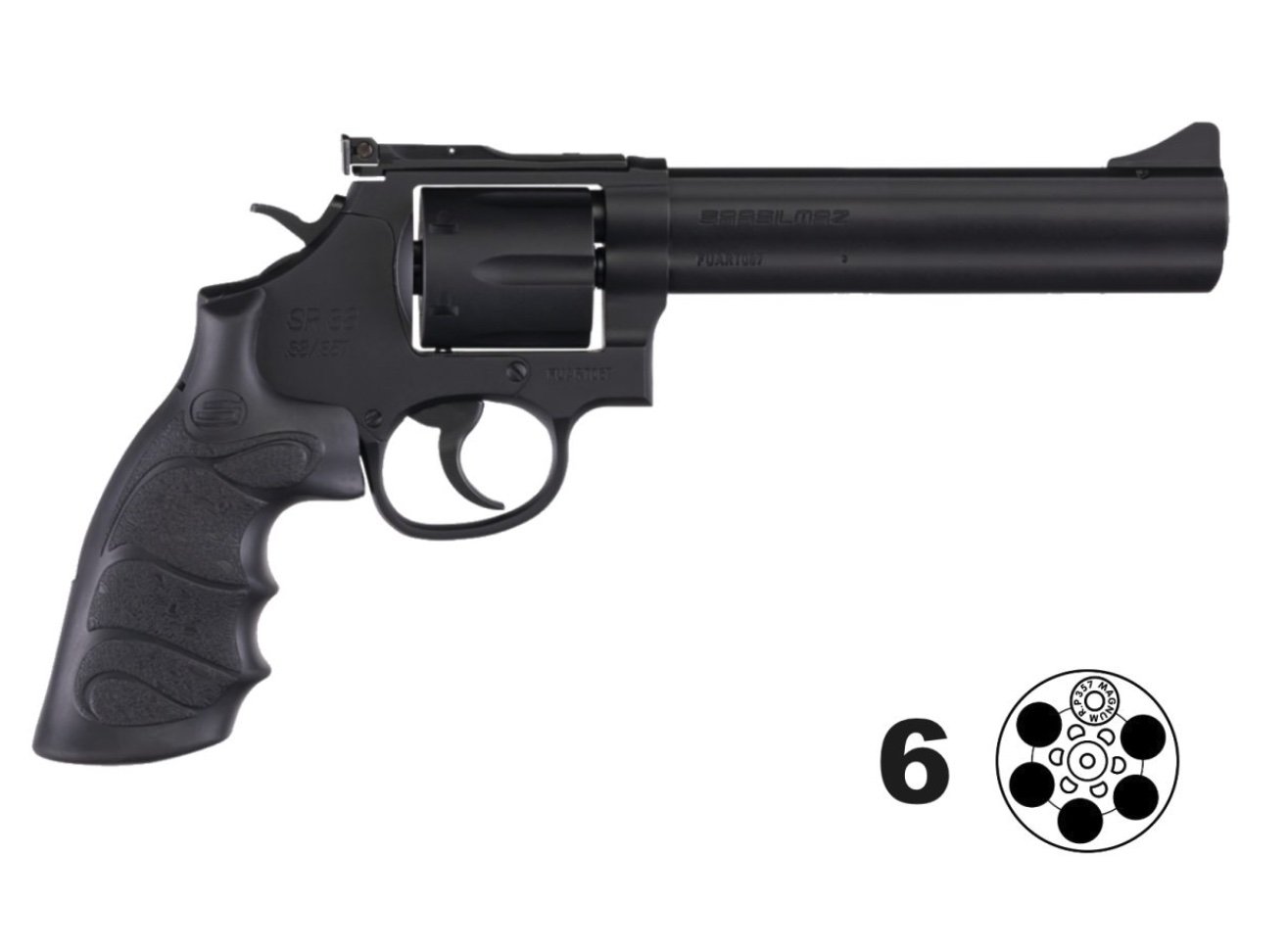 SAR USA SARSR38BL6 .357 Mag Revolver 6" Barrel 6-Shot Black Steel Frame - SAR USA - DA/SA