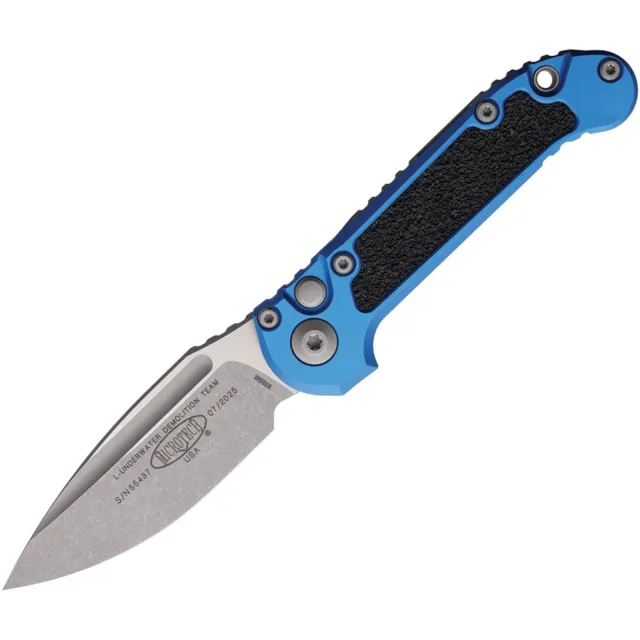 Microtech LUDT G3 3.5 In SE Standard Apocalyptic Blue Aluminum Handle