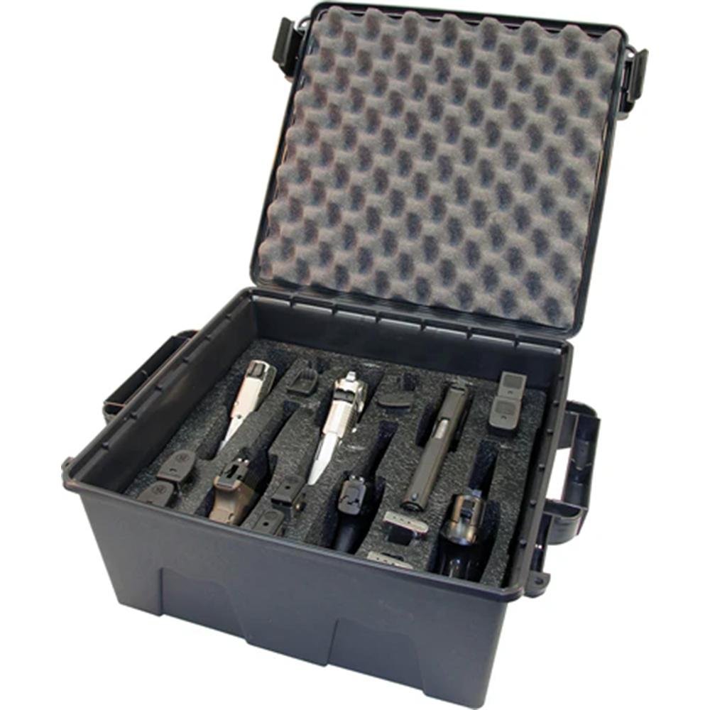 MTM TPC6 Tactical Pistol Case Dark Earth, Holds 6 Handguns, Water-Resistant