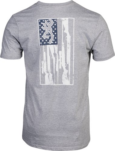 Browning SS T-SHIRT BROWNING LEGACY FLAG HTHR GRAY - Browning
