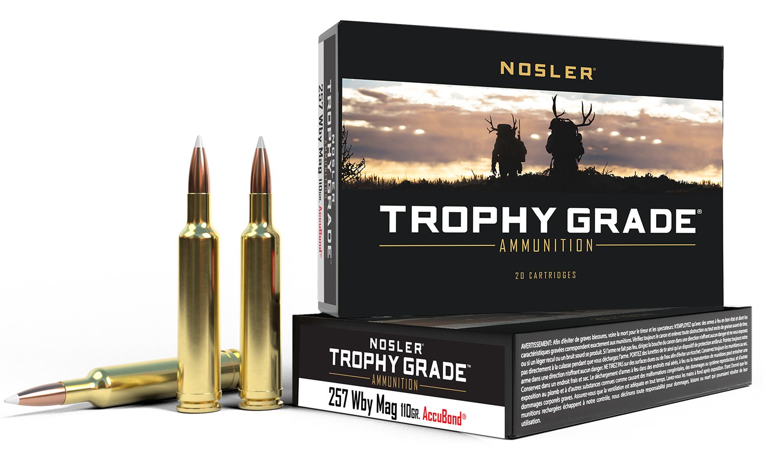 Nosler 60012 Trophy Grade 257WthbyMag 110gr AccuBond 20 Per Box/10 Case - Nosler - NOSLER ACCUBOND