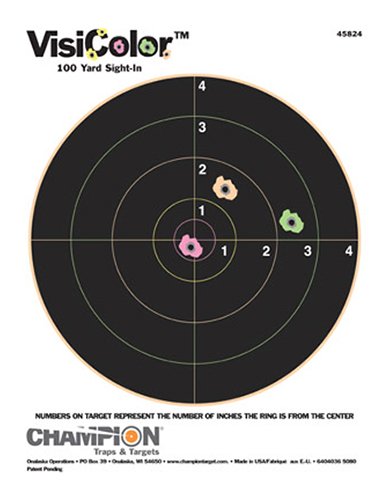 Champion Targets 45824 VisiColor Bullseye Paper Hanging Pistol/Rifle 8.50" x 11" Multi-Color 10 Pk.