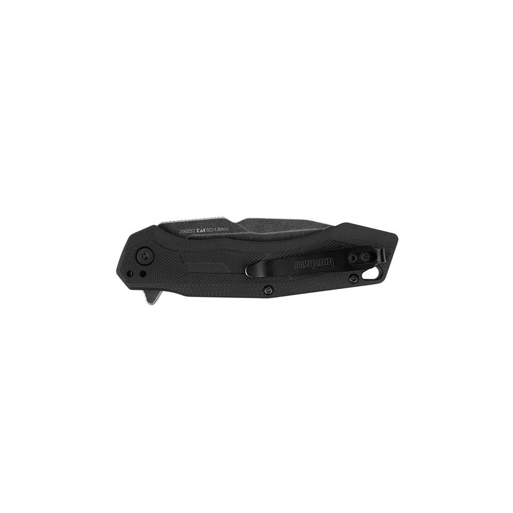 Kershaw 2062ST Analyst Folding Knife, 3.25" BlackWash Blade, Black Handle
