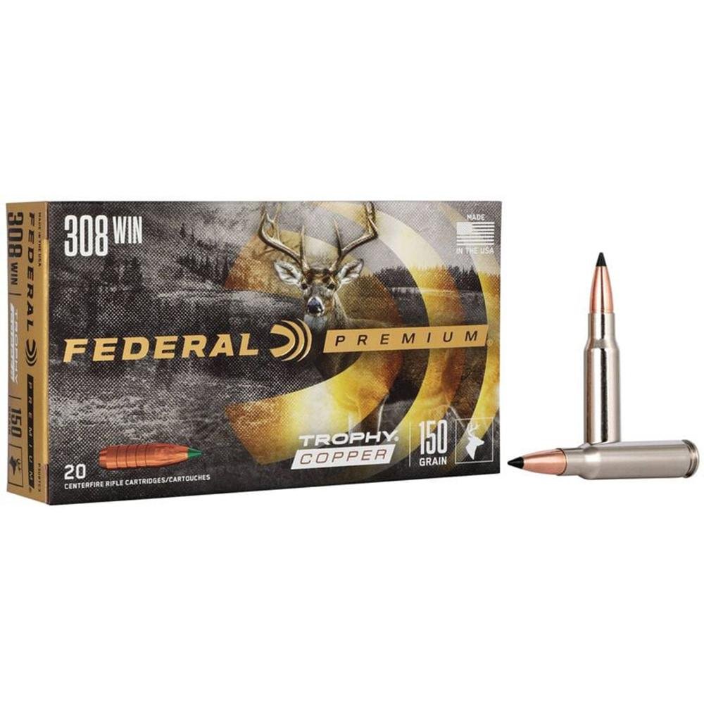 Federal P308TC3 308 Win 150 gr Trophy Copper Hunting Ammo 20/10 - Federal Premium Ammunition - TROPHY COPPER