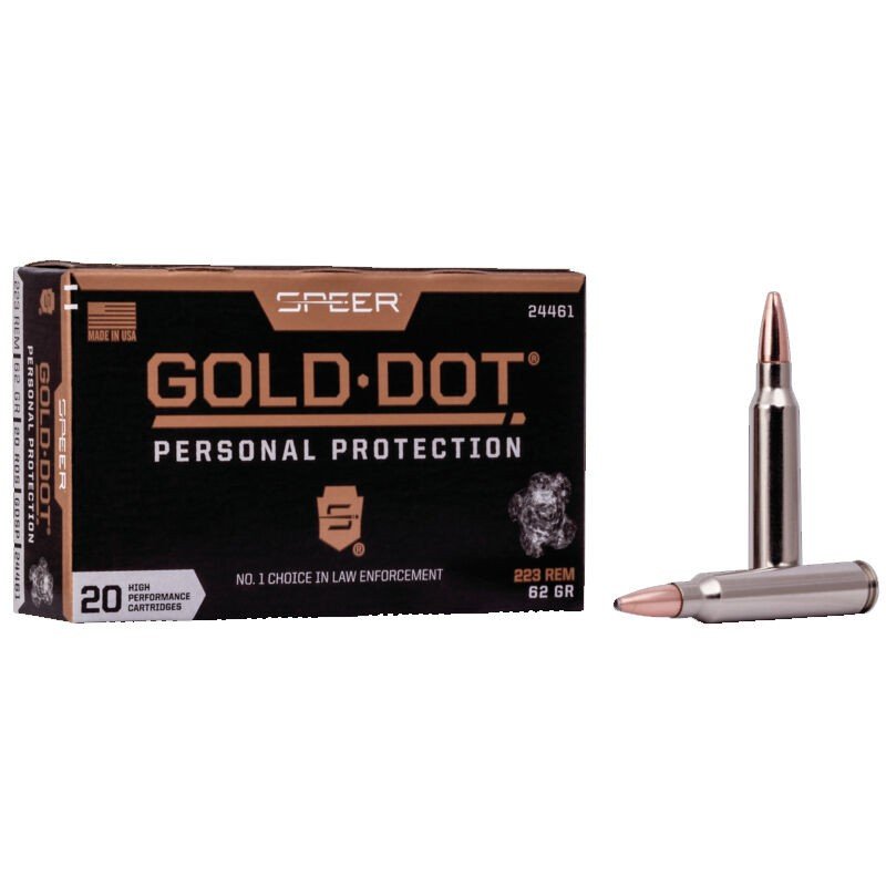 Speer Gold Dot 223 Rem 62gr Soft Point 20 Rounds Box