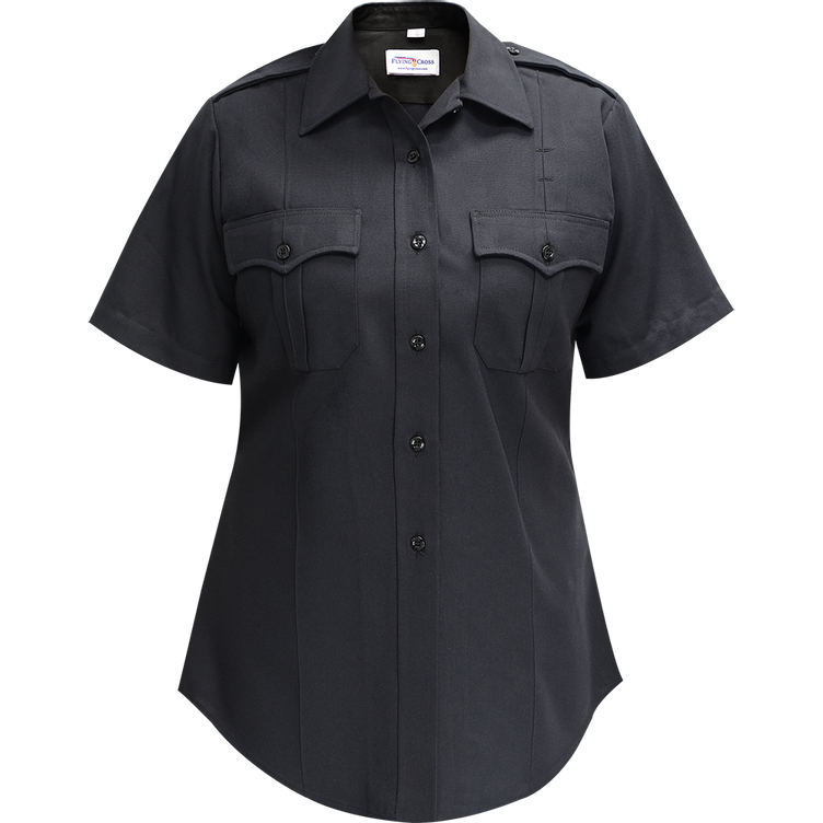 Deluxe Tropical Women's Short Sleeve Shirt w/ Traditional Collar - Flying Cross