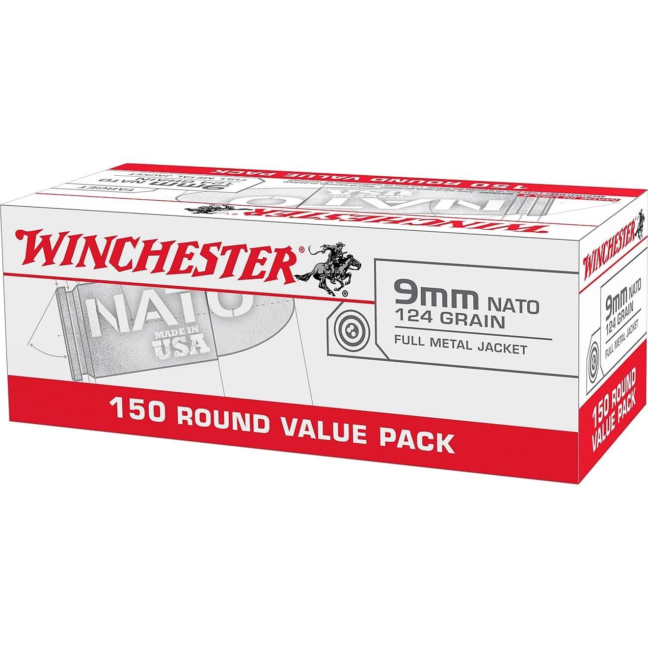 Winchester USA9NATO 9mm Luger 124gr FMJ 150 Rounds Value Pack - Winchester - FULL METAL JACKET