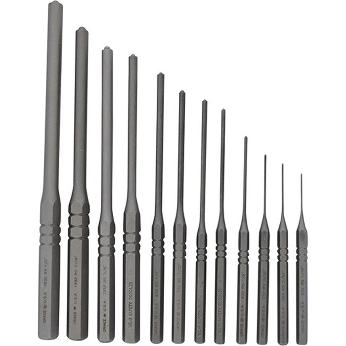 Grace USA GRRS12 Roll Pin Punch Set Steel 12pc with Vinyl Pouch