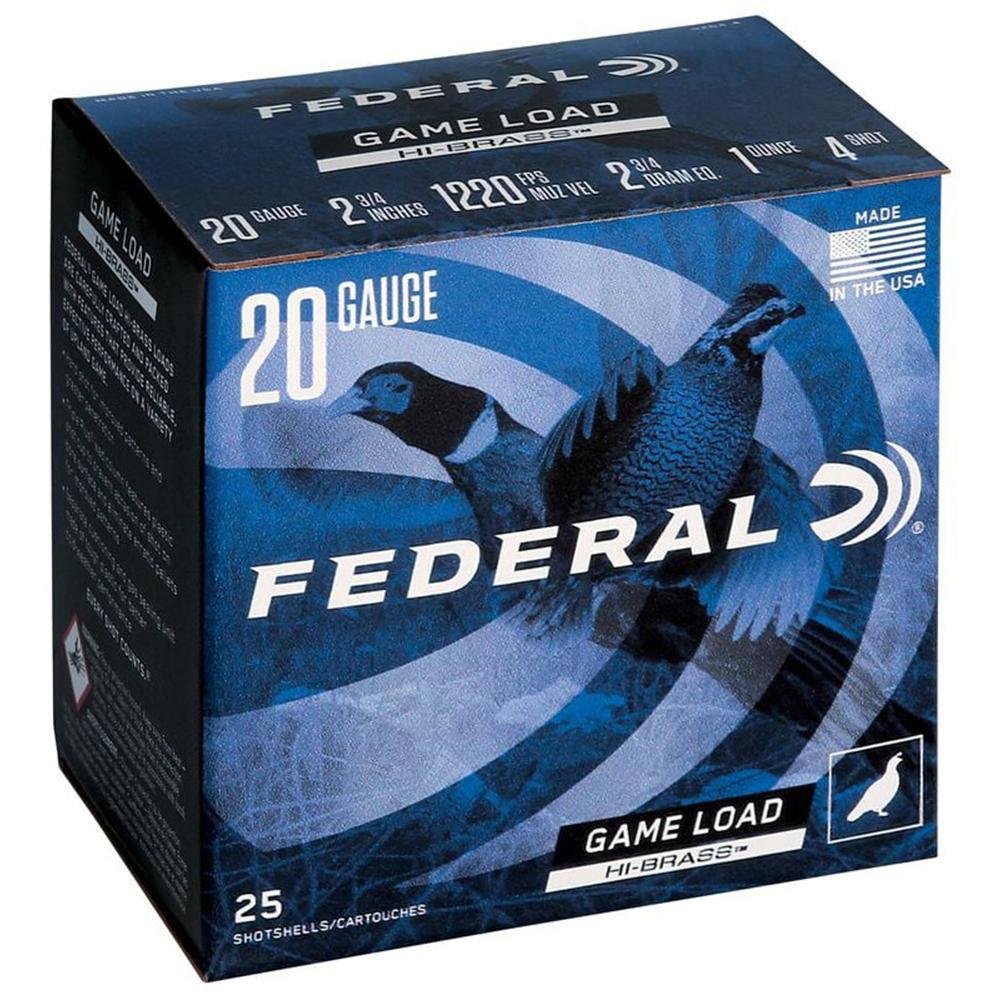 Federal H2044 Game-Shok 20 Gauge 2.75 in 1 oz #4 Shot 25 Rounds - Federal Premium Ammunition - LEAD