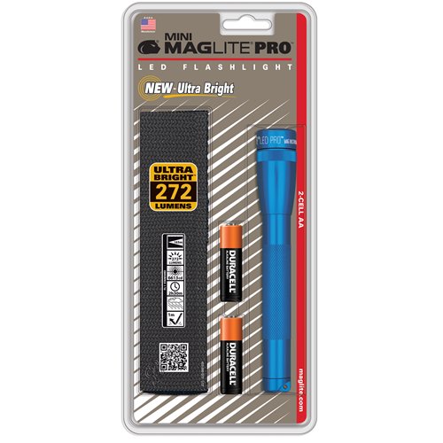 Mag Instrument Mini Maglite Pro LED 2 AA Flashlight - Holster Pack - Blue