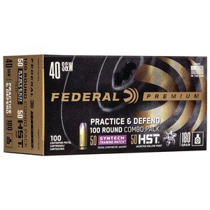 Federal P45HST2TM100: 45 Auto 230gr HST JHP/Syntech TSJ Pistol Ammunition, 100 Rounds - Ideal for Personal Defense - Federal Premium Ammunition - HST JHP/SYNTECH TSJ