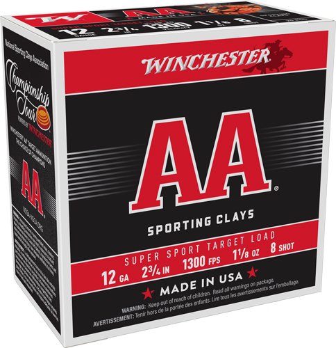 Winchester AA 12GA 1-1/8OZ #8 1300FPS 250RD CASE LOT - Winchester - 12 Gauge