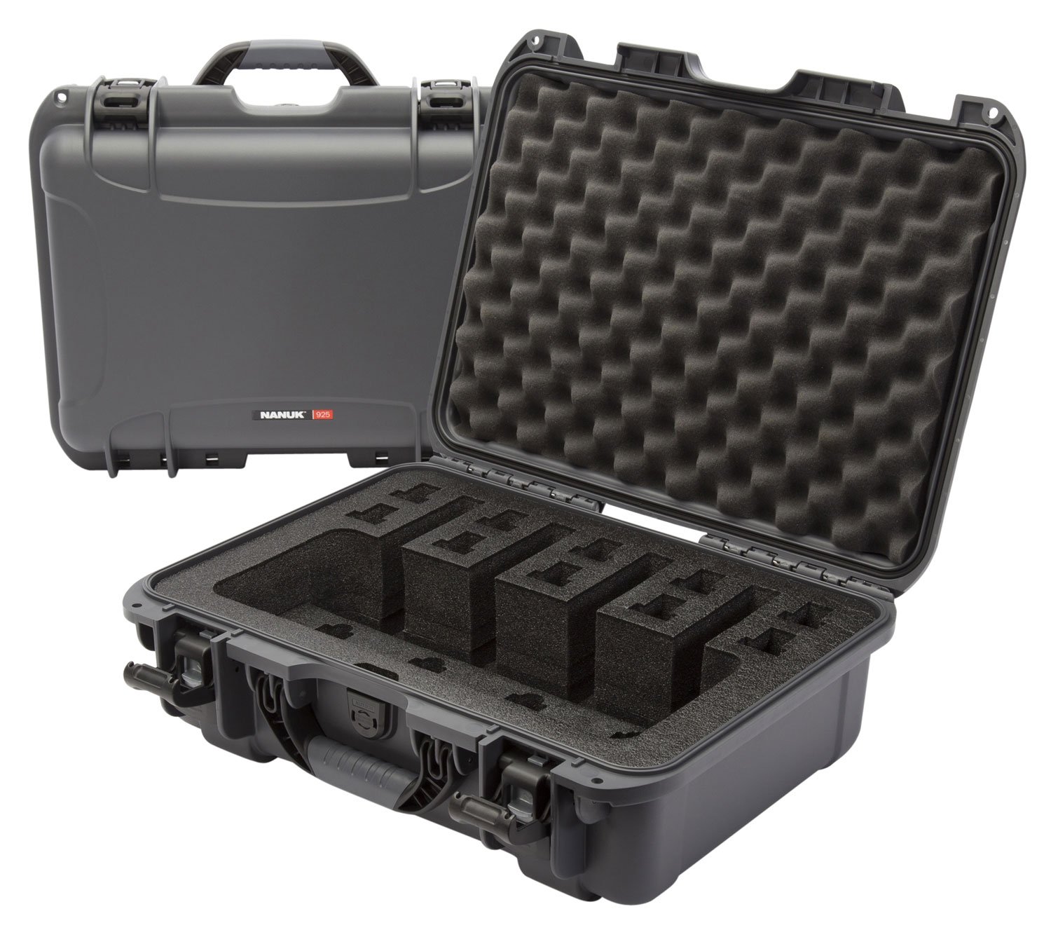 Nanuk 9254UP7 925 4 Up Gun Case Waterproof Graphite Resin w/ Closed-Cell - Nanuk - GRAPHITE