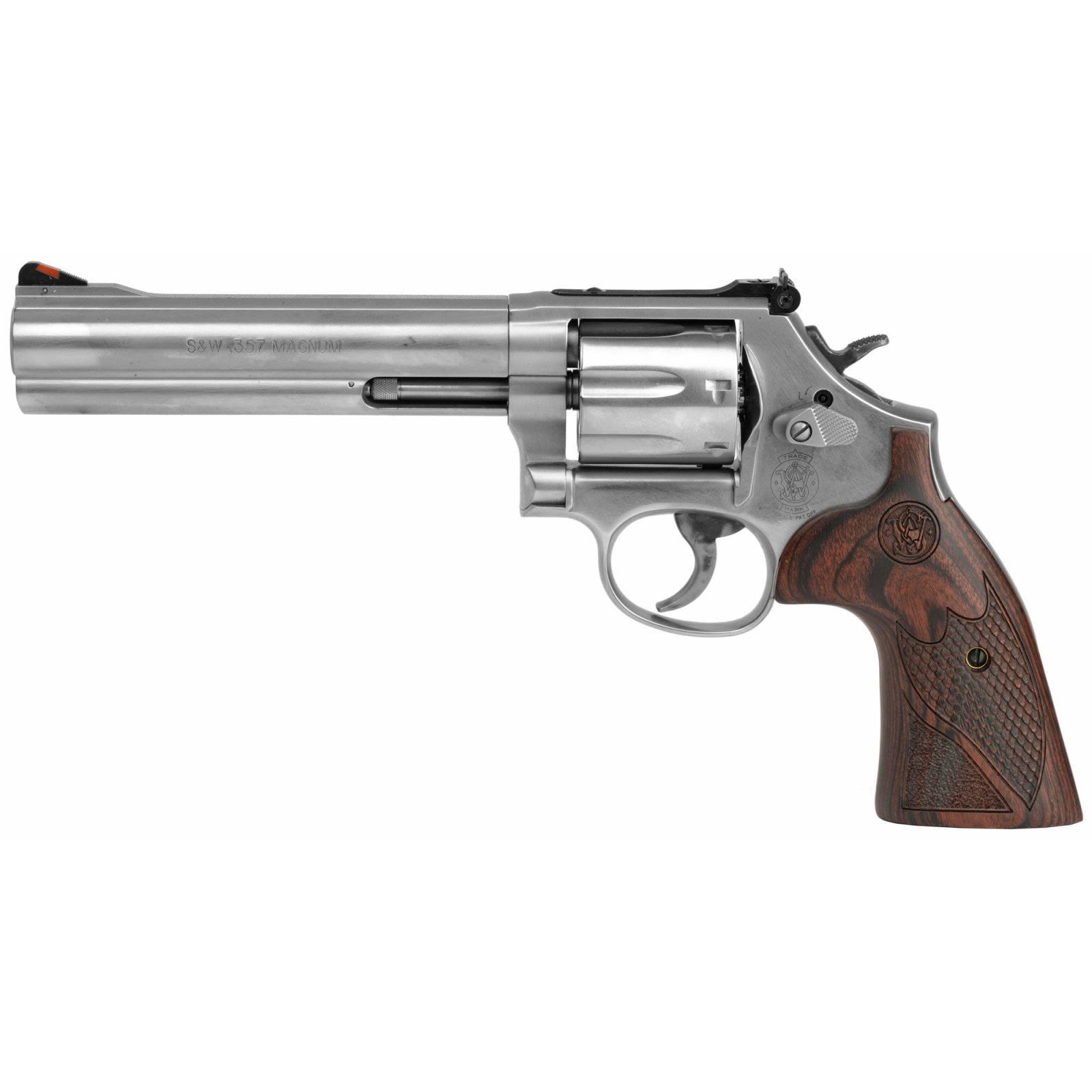 Smith & Wesson 150712 Model 686 Plus Deluxe Stainless Steel 6" Barrel, 7rd Cylinder, L-Frame, Textured Wood Grip - Smith & Wesson - 357 Magnum | 38 Special