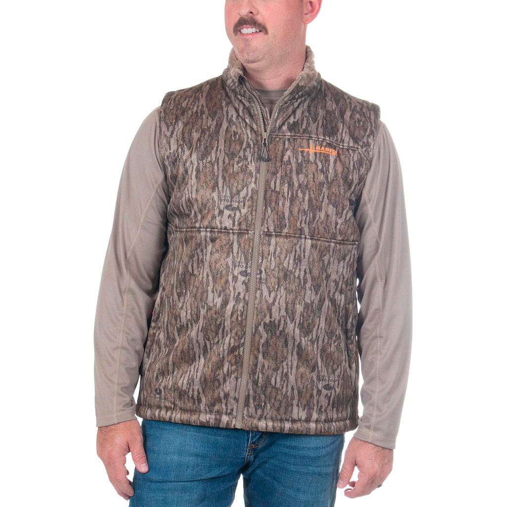 Habit VT10016-M Men's Sherpa Shell Vest, Mossy Oak New Bottomland, M