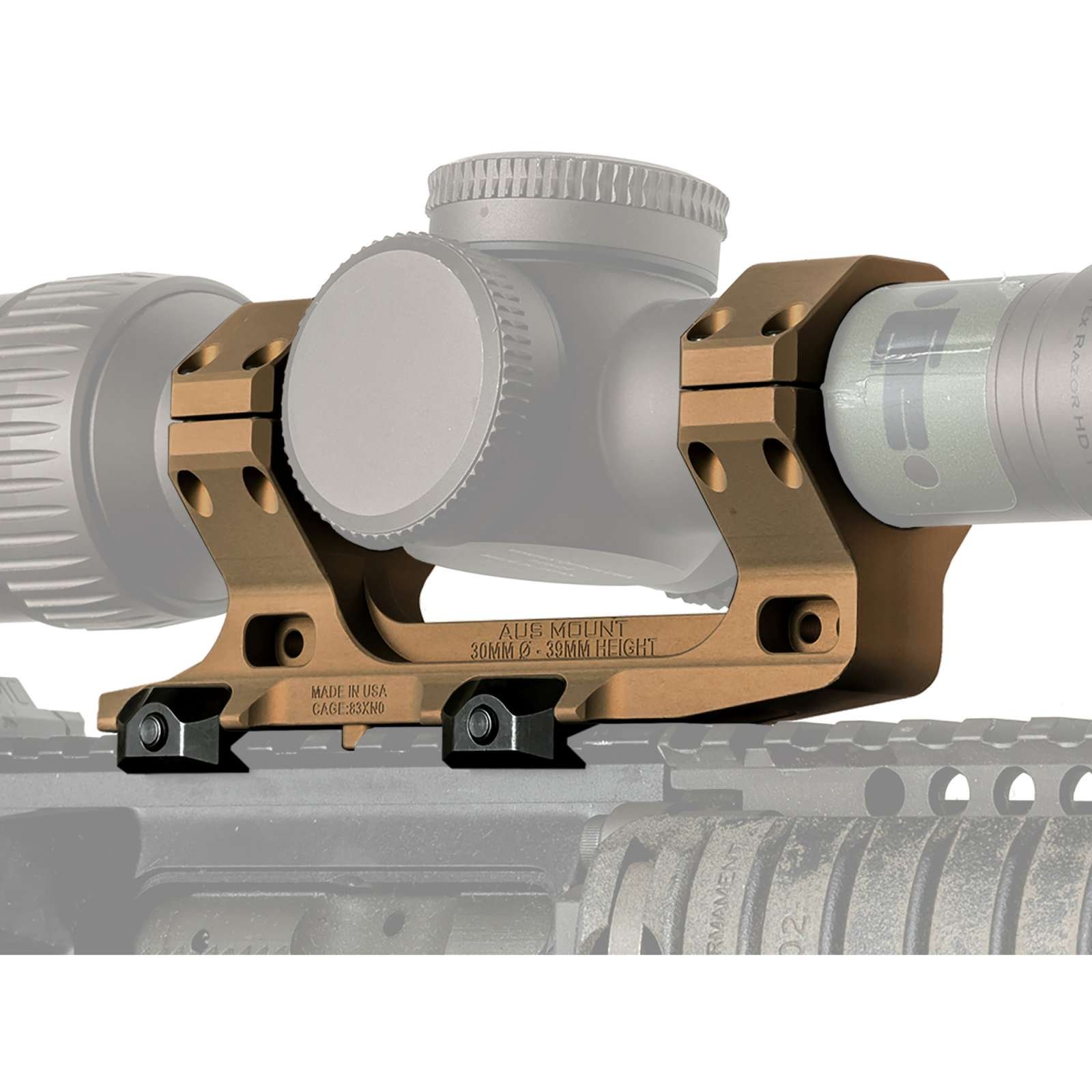 Reptilia 100155 AUS Optic Mount FDE 34mm 7075-T6 Aluminum Picatinny Rail