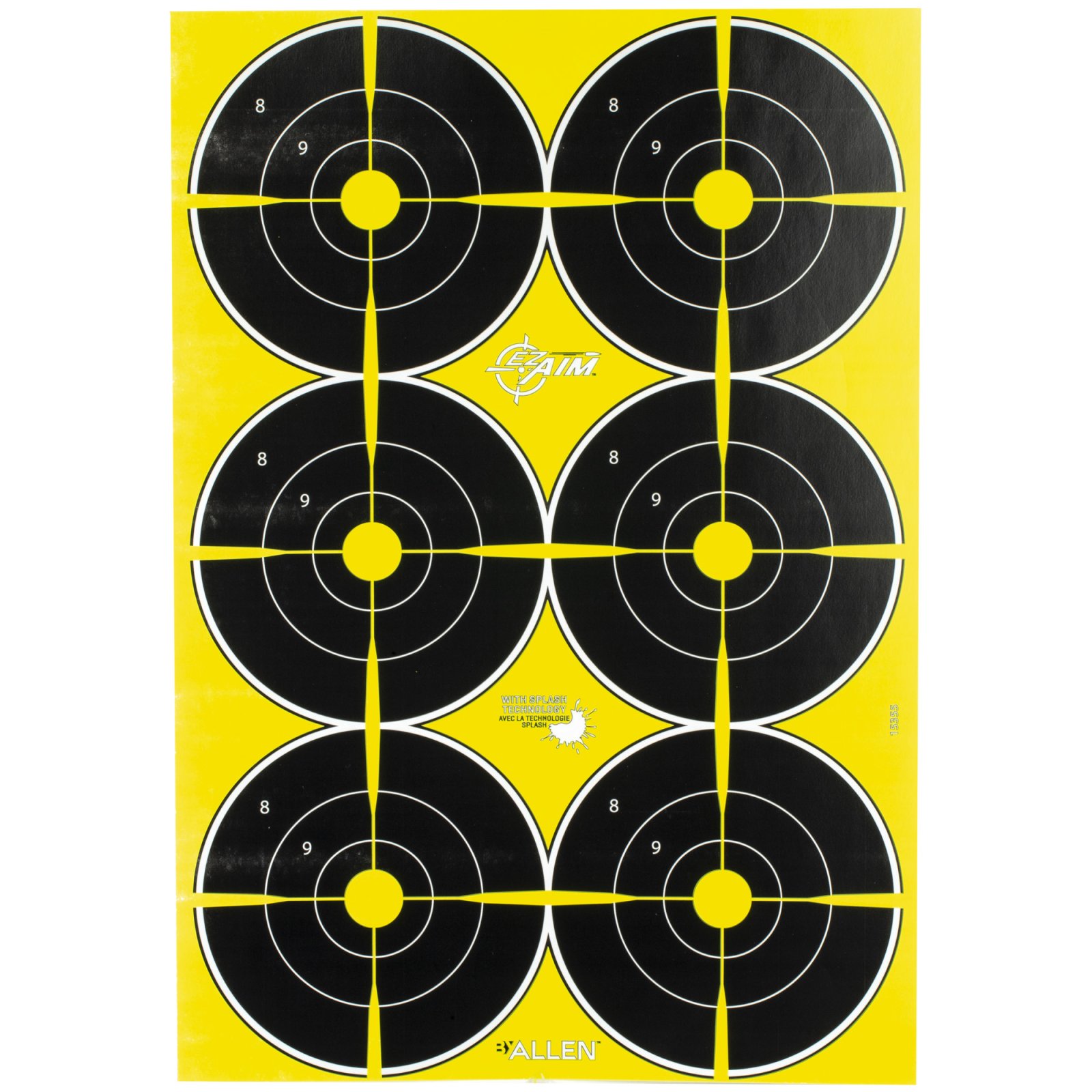 EZ-Aim Non-Adhesive Paper Splash Targets 6 Spot Bullseyes 8 Pack