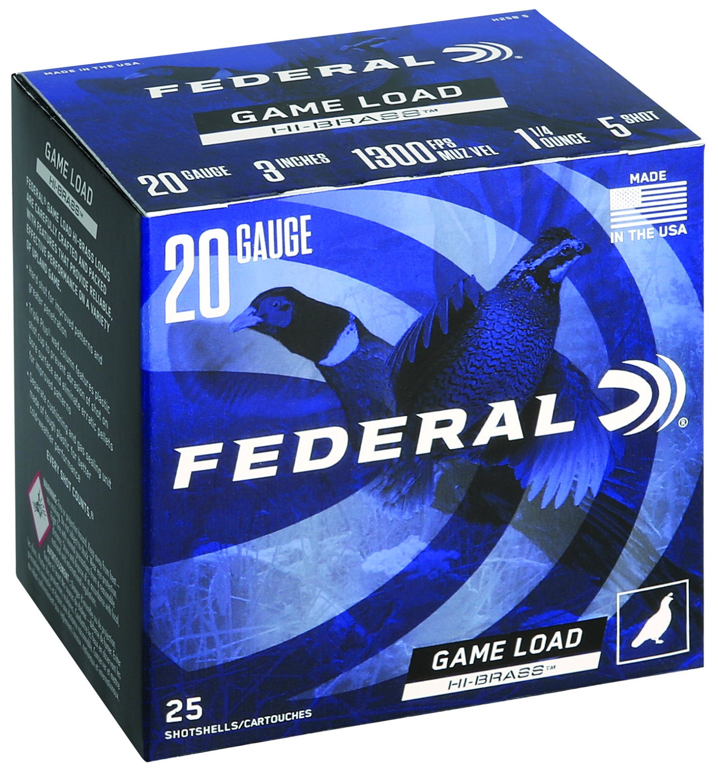 Federal H2585 Game-Shok High Brass 20Gauge 3" 1 1/4oz 5Shot 25 Per... - Federal Premium Ammunition - 20 Gauge