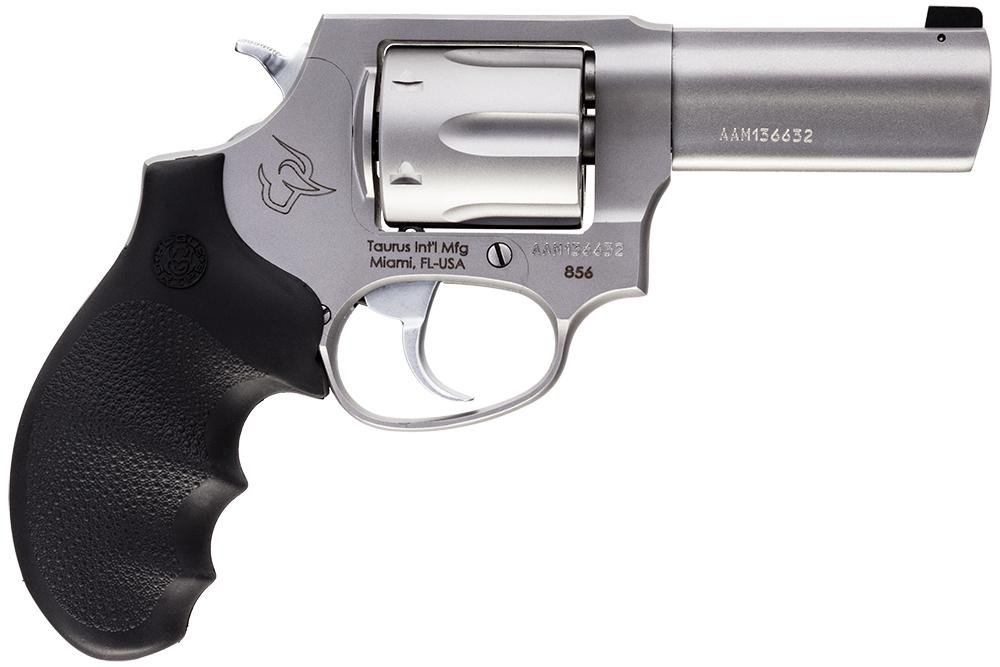 Taurus Defender 856 Lightweight Revolver, 38 SPECIAL +P, 3-Inch Barrel, 6-Round, Night Sight, Hogue Rubber Grip, Matte Stainless Finish - Taurus International Manufacturing, Inc. - 38 Special