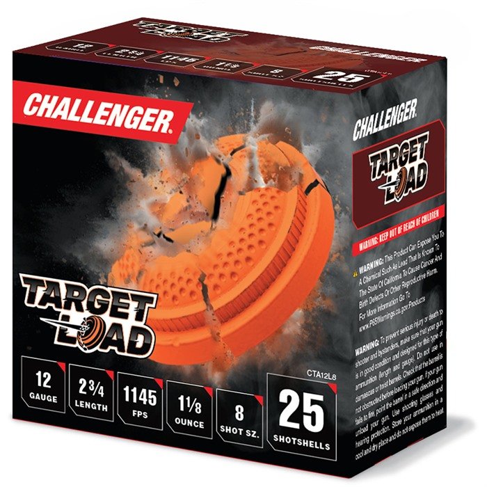 Challenger CTA12L18 12 Gauge 2-3/4" 1oz #8 Shot Ammo 250/Case - CHALLENGER AMMO - 12 GAUGE