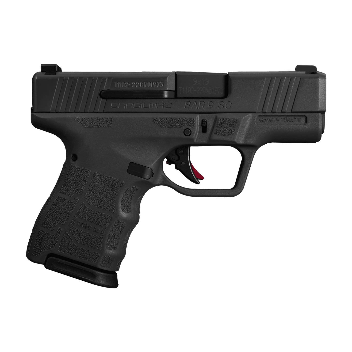 SAR USA SAR9SCG2BL 9mm 12+1/15+1 3.3" Black Steel Slide Polymer Frame - SAR USA - 9mm