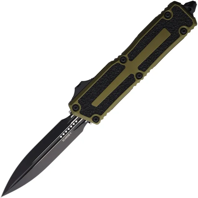 Microtech Scarab II G3 3.97 In D/E Black OD Green ALU Handle